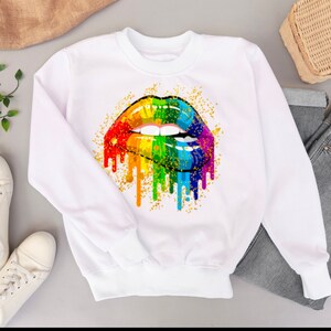 Téléchargement de Sublimation de fierté LGBT arc-en-ciel, Sublimation des cliparts lèvres, lèvres arc-en-ciel Png, lèvres baiser png, téléchargement immédiat