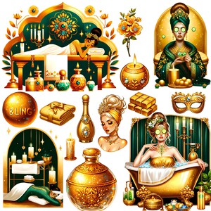 Clipart sulla cura di sé, Clipart Gold Spa, 59 PNG trasparente, Glamour spa Png, Clipart di moda, Clipart di lusso, Golden spa, uso commerciale