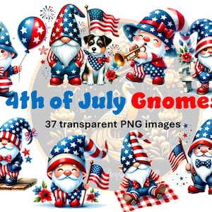 Gnomes du 4 juillet, aquarelles gnomes américains PNG, clipart patriotes gnomes, sublimation gnomes, gnomes drapeau des Etats-Unis, gnomes de l'Ouest, fiers Etats-Unis