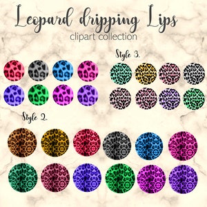 Leopard Lips Clipart Set - Digital Stickers for Sublimation & Planners ...