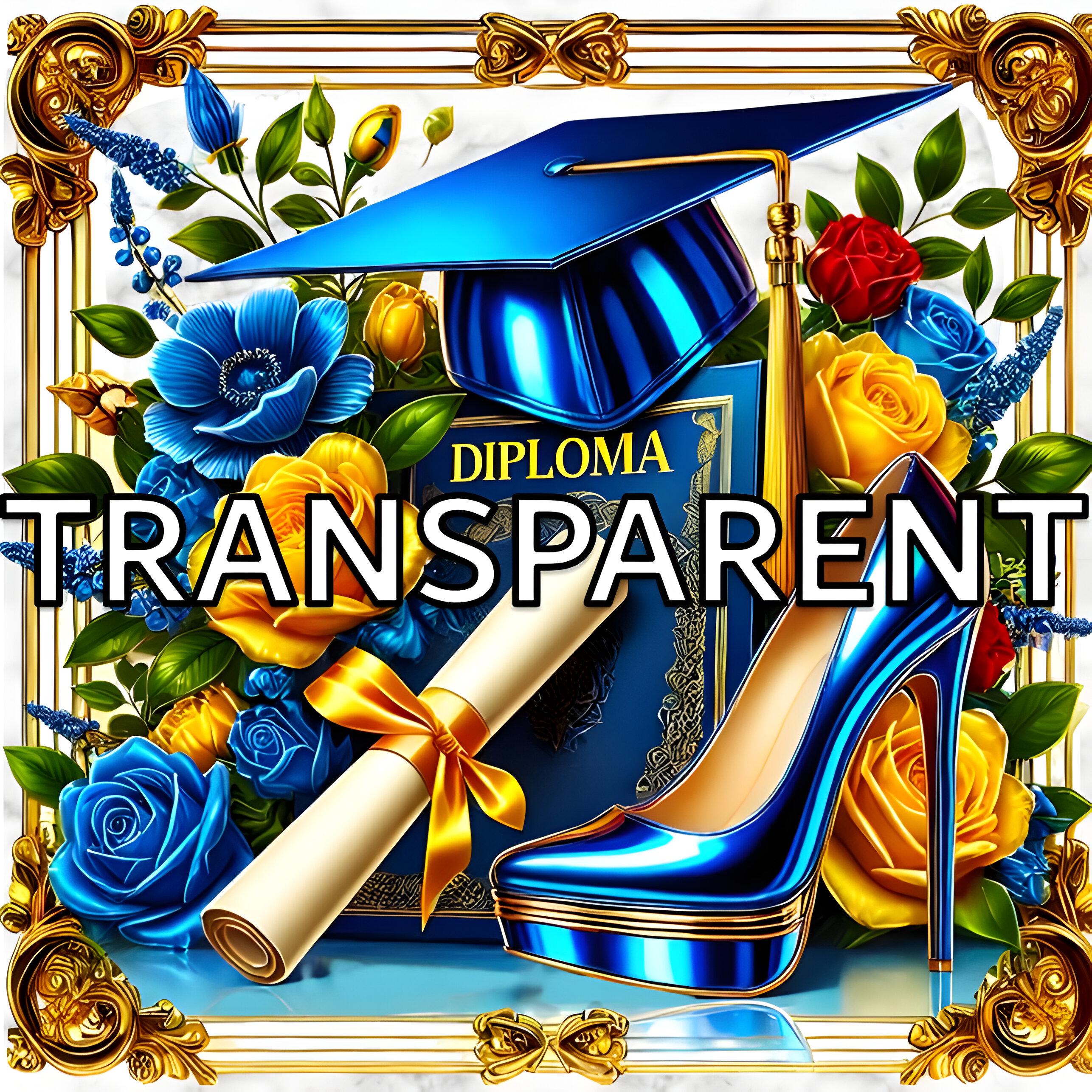 Blue Graduation Graphics Royal Blue Graduation Clipart: Heels, Caps, Diploma (PNG Digital ...