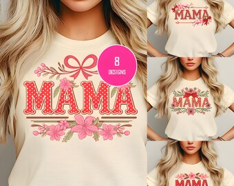 Retro Mama Valentine PNG: Coquette Floral Design (Digital Download)