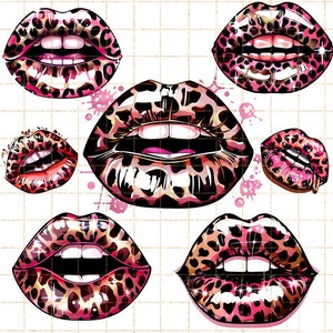 a bunch of different types of lips on a white background