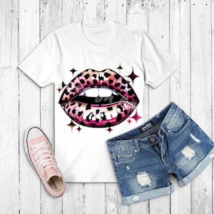 ClipArt labbra bacio oro rosa, Illustrazione bacio lamina leopardo, Adesivo labbra Luxe Immagine pianificatore digitale, Clipart trasparente Design sublimazione