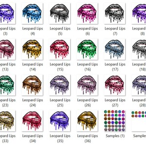 Leopard Lips Clipart Set - Digital Stickers for Sublimation & Planners ...