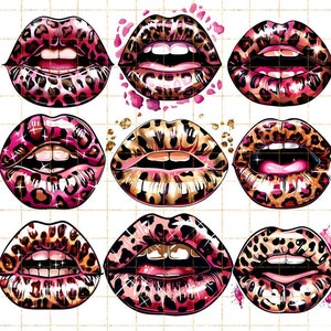 a bunch of different types of lips on a white background