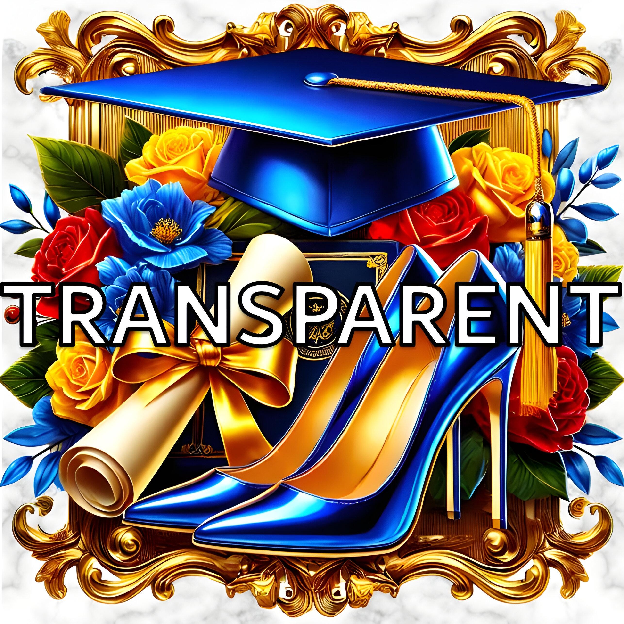 Blue Graduation Graphics Royal Blue Graduation Clipart: Heels, Caps, Diploma (PNG Digital ...