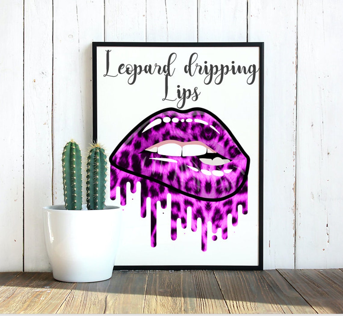 Leopard Lips Clipart Set - Digital Stickers for Sublimation & Planners ...