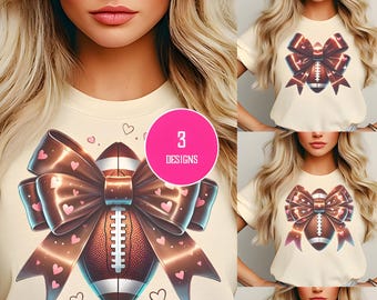 Football Bow Clipart PNG: Game Day Sublimation (Digital Download)