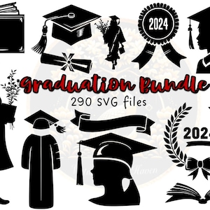 Pacchetto SVG di laurea, cerimonia di laurea ragazza ragazzo, celebrazione di laurea, sagoma di laurea nera, vettore scalabile di laurea, abito cappello di laurea