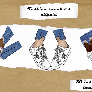 Fashion Sneakers Clipart: Planner Girl PNG (Digital Download)