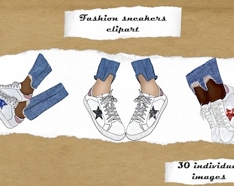 Fashion Sneakers Clipart: Planner Girl PNG (Digital Download)