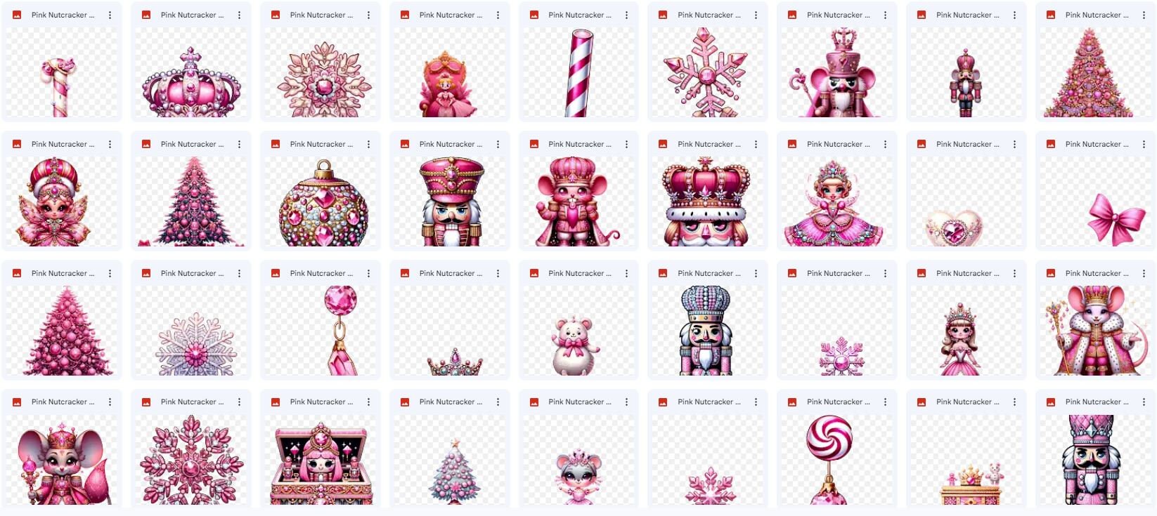 Pink Nutcracker Bundle 123 Clipart Set, Ballet Christmas Graphics