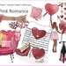 Pink Romance Illustration, Love Clipart, Fashion Sublimation, Planner ...