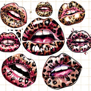 a bunch of different types of lips on a white background