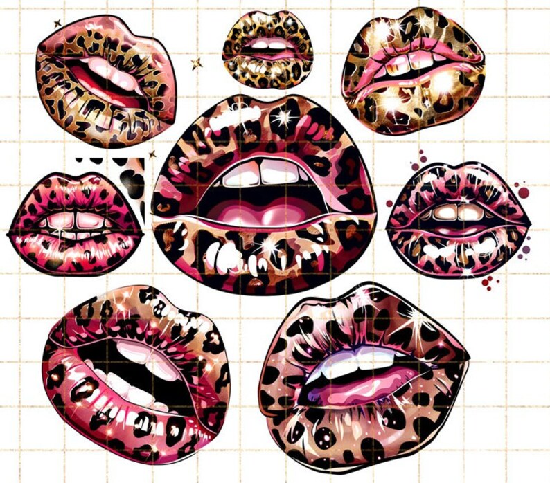 a bunch of different types of lips on a white background