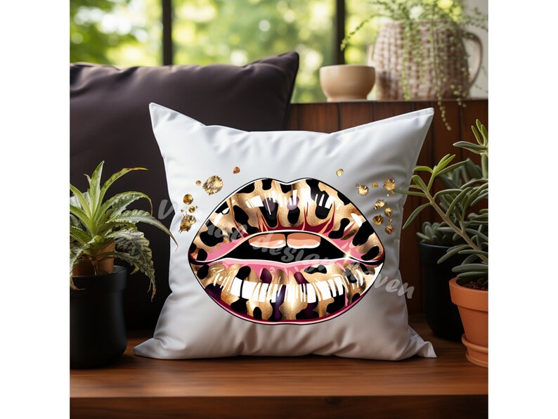 a pillow with a picture of a kiss on it