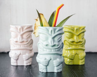 Handmade Ceramic Tiki Mug | Tropical Cocktail Bar Decor