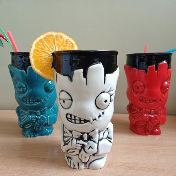 Zombie Groot Tiki mug, Large ceramic mug, Tiki bar restaurant decor, Cocktail glasses, Polynesian design, Home Bartender gift, Summer gift