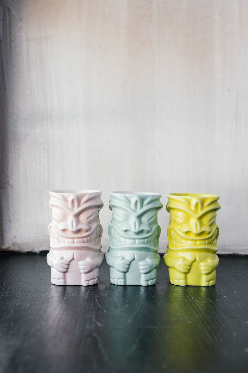 Tiki cocktail mugs, Handmade large ceramic mug, Tiki bar/ room decor, Tropical Hawaiian cocktail glasses, Tiki gifts, Coffee pottery mug