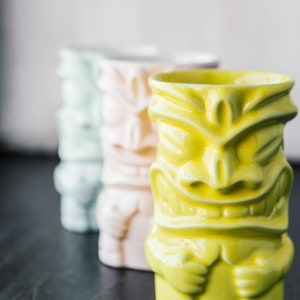 Tiki cocktail mugs, Handmade large ceramic mug, Tiki bar/ room decor, Tropical Hawaiian cocktail glasses, Tiki gifts, Coffee pottery mug