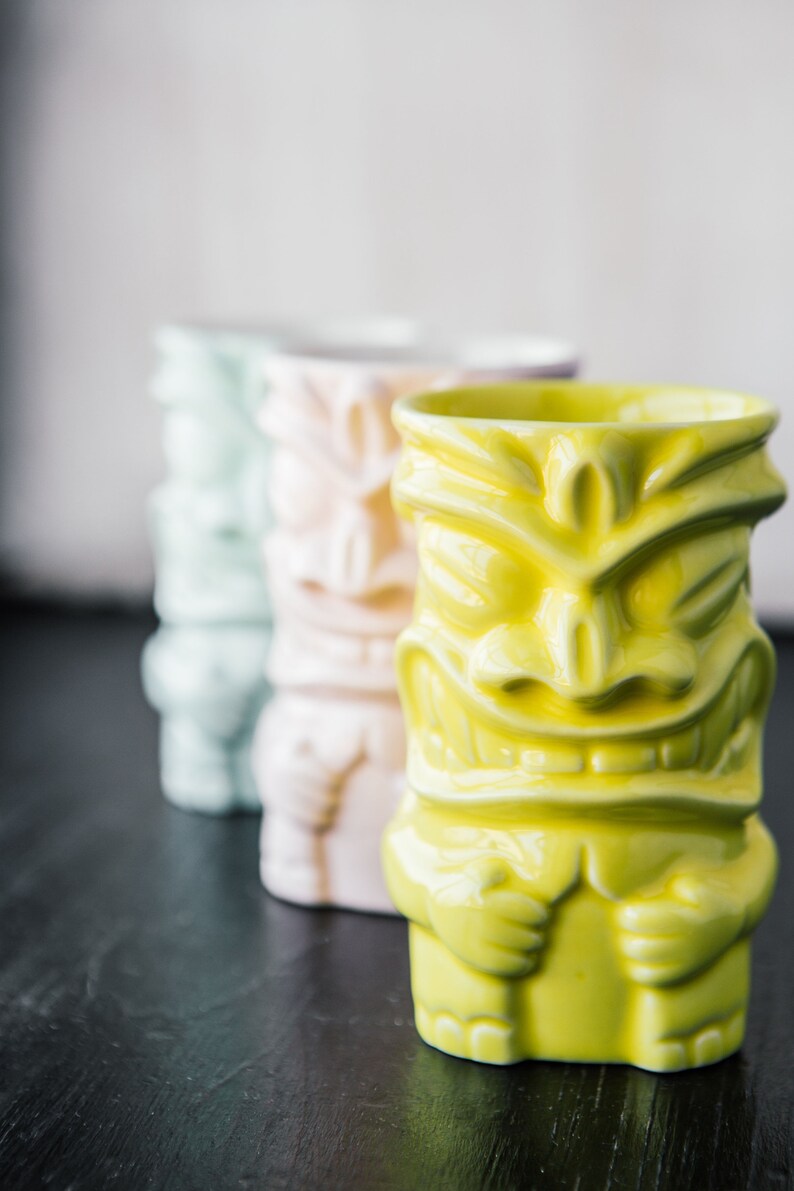 Tiki cocktail mugs, Handmade large ceramic mug, Tiki bar/ room decor, Tropical Hawaiian cocktail glasses, Tiki gifts, Coffee pottery mug