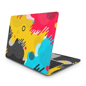 Halftone Colorful Pattern Laptop Skins Universal Laptop Decal Full Coverage Laptop Sticker Premium Laptop Skin Protect Oracal Vinyl MacBook