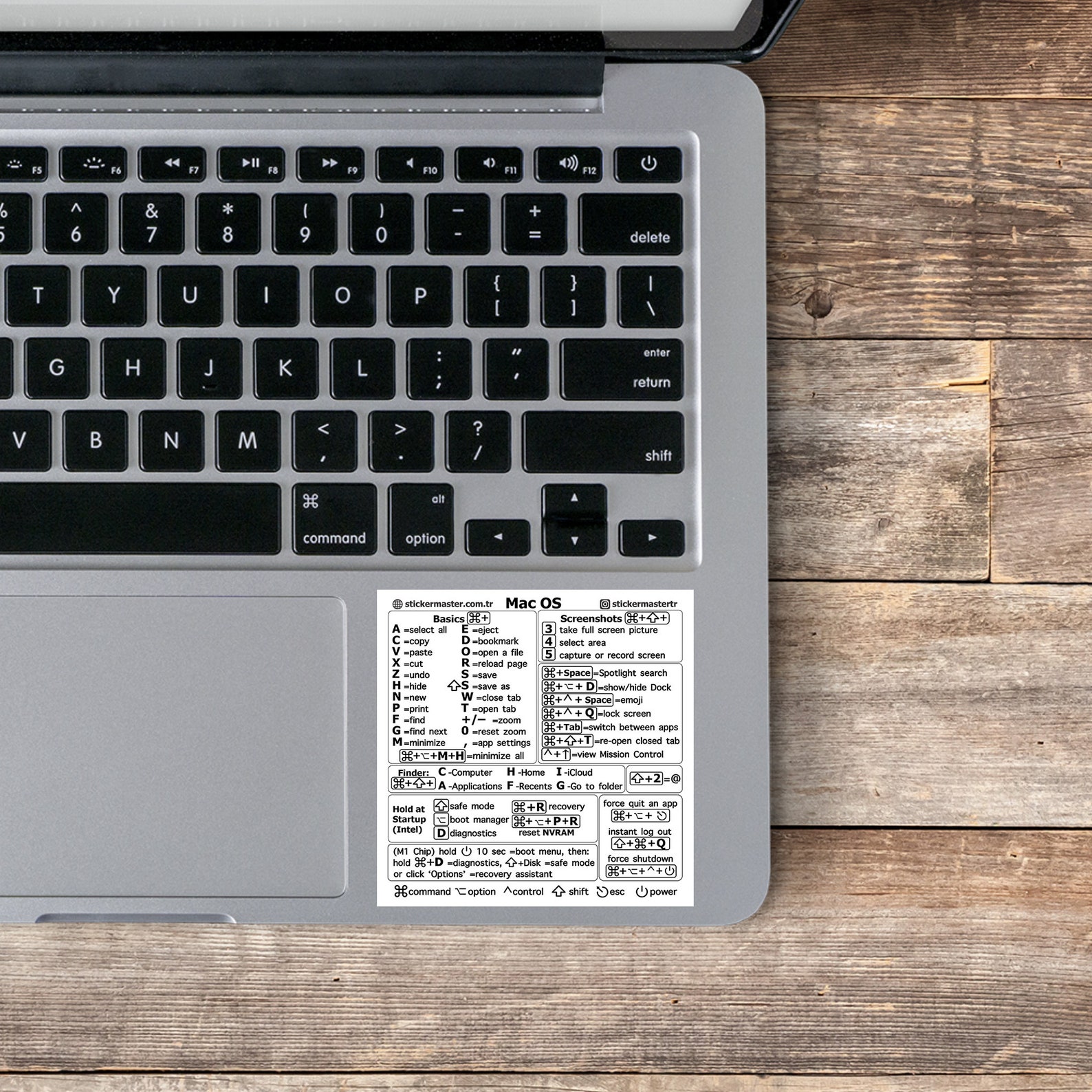 Mac OS MacBook Air Pro Decal Sticker Cheat Sheet Keyboard Shortcuts ...
