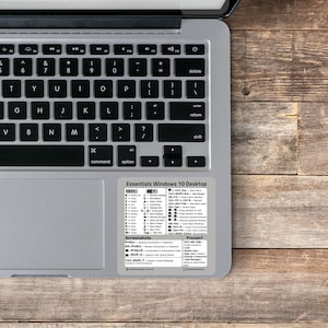 Sticker Master Windows 10/11 Reference Keyboard Shortcut Sticker - Clear Vinyl no-Residue Adhesive, for Any PC Laptop or Desktop