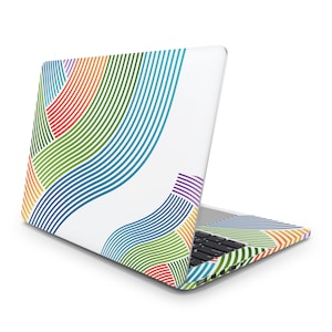 Colorful Line Art Laptop Skin, Unique Abstract Laptop Decal, Full Film Coverage, Protective Laptop Skin, Macbook/Hp/Asus/Dell/Lenova Skin