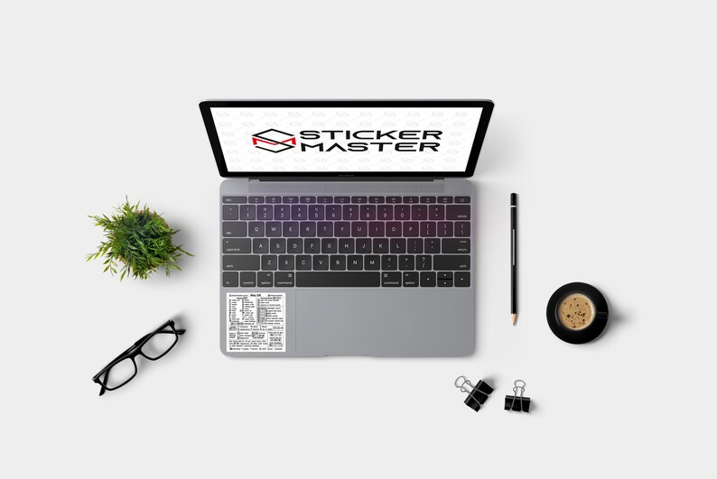 Mac OS MacBook Air Pro Decal Sticker Cheat Sheet Keyboard Shortcuts ...