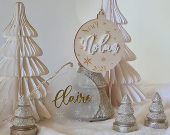 Boule de Noël personnalisée gravée - décoration - cadeau