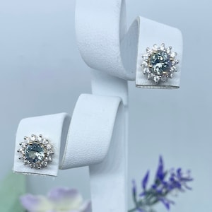 VIDEO 1,35 ct Pfau Tansanit und Zirkon Ohrstecker in Vermeil GelbGold Über Sterling Silber
