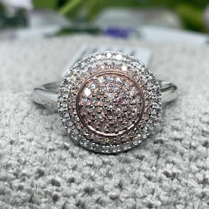 VIDEO (Size 9) Natural Pink Diamond Ring (.50 ct.) in Rhodium & Platinum over Sterling Silver
