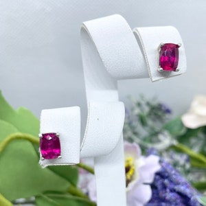 2.80 ct. Niassa Ruby Stud Earrings in Platinum Over 925 Sterling Silver