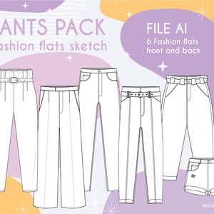 Illustrator Fashion Sketches  Pants Template 049  download