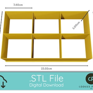 Square Multi Cutter, Cookie Cutter - STL FILE