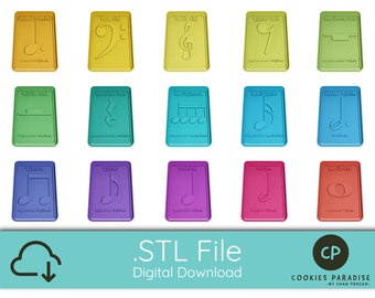 Music Notes Collection, Cookie Cutter - STL FILE