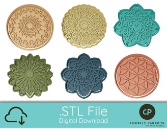 Mandalas Collection, Cookie Cutter, Polymer Clay - STL .3MF FILE