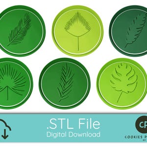 6 Palm Leaves Collection, Cookie Cutter - STL FILE