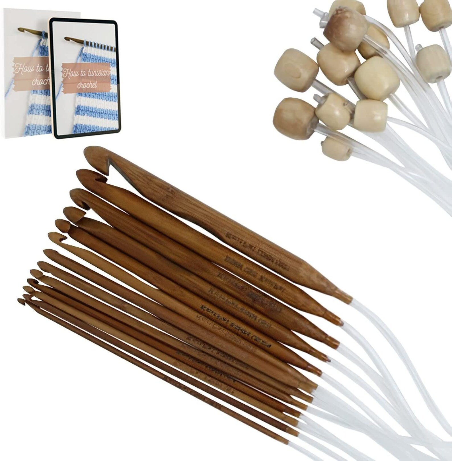 Tunisian Crochet Hooks Set with Cable 13 US Sizes from D to O Etsy