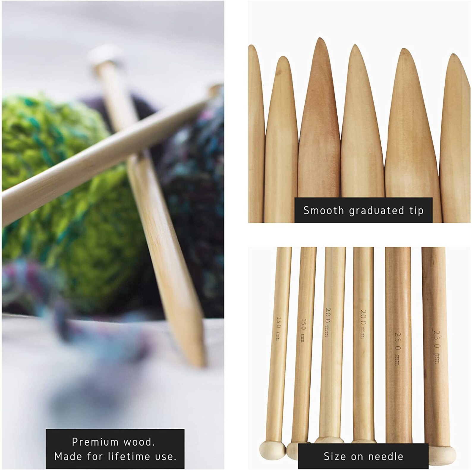 16inch Jumbo Straight Wooden Knitting Needles US Large Sizes Etsy