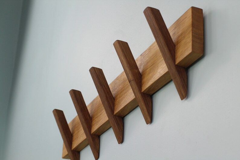 Oak Wood Rack / Wood Coat Rack / Wall Mounted Coat Rack / Etsy