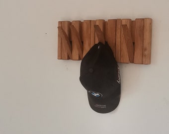 Oak Wood Piano Coat Rack: Flip Down Wall Mount Hanger