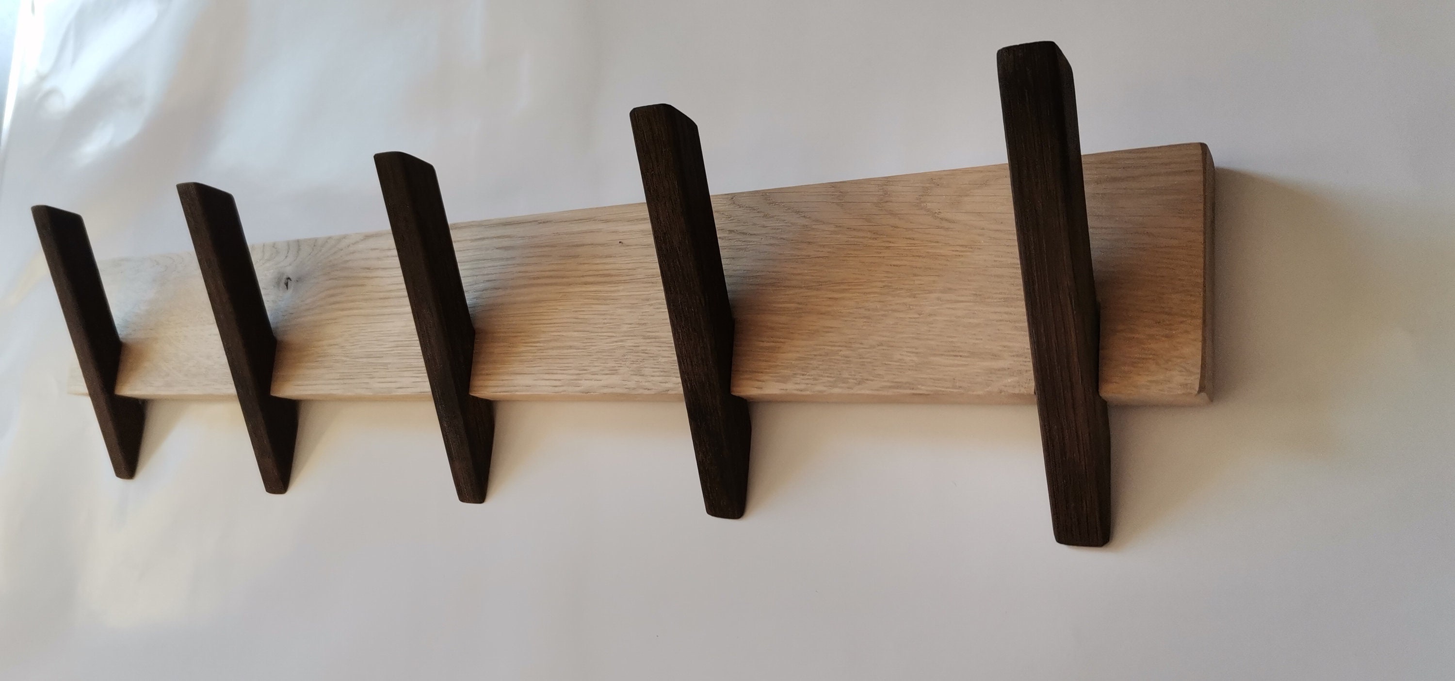 Oak Wood Rack / Wood Coat Rack / Wall Mounted Coat Rack / Etsy