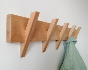 Wall mounted coat rack/ Wood coat rack/ Modern rack .