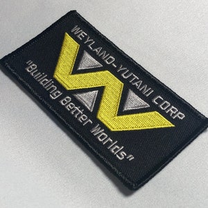 Building Better Worlds USCSS COVENANT Yutani WEYLAND Corporation Prop Costume Cosplay Patch Morale Crew Alien Badge Uniform Yellow Black tab