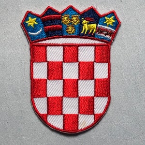 CROATIA Flag patch HRVATSKA Iron On team VATRENI Kockasti hns Nogomet Zastava Grb Coat of Arms Sahovnica checker board jadran