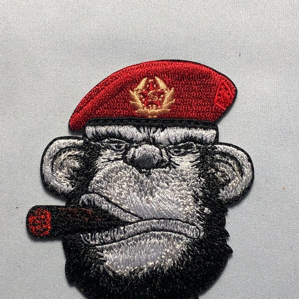 Russian Spetsnaz Red Beret Special tactical Forces APE SMOKING CIGAR Patch Morale Embroidery Monkey Navy Russia Seals Ace Card vdv