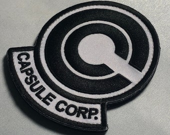 Black CAPSULE Corp. Morale Patch: Movie Emblem for Cosplay Uniform Jacket Mask Airsoft Comicon - Hook and Loop or Iron-On